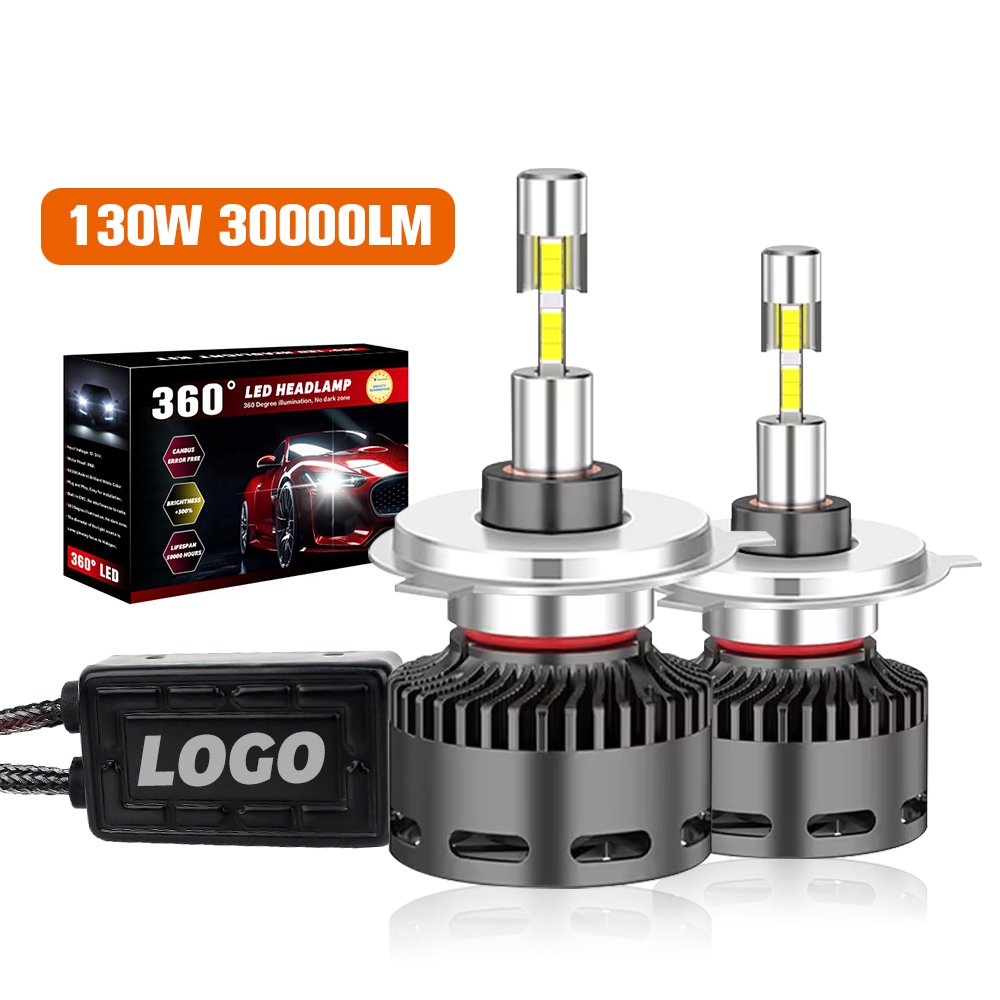 New R7 360 Led 130W 30000LM Car Led Headlight Bulb H1 H7 H11 9005 9006 9012 H4 Led Headlights